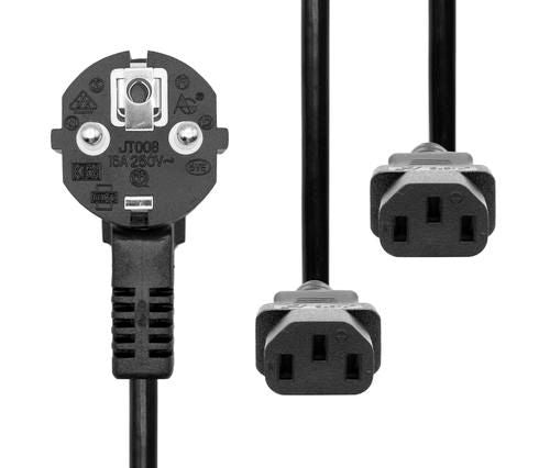 MicroConnect PE011330 Power Cable Black 3m 2 x C13 Coupler 10A 250V