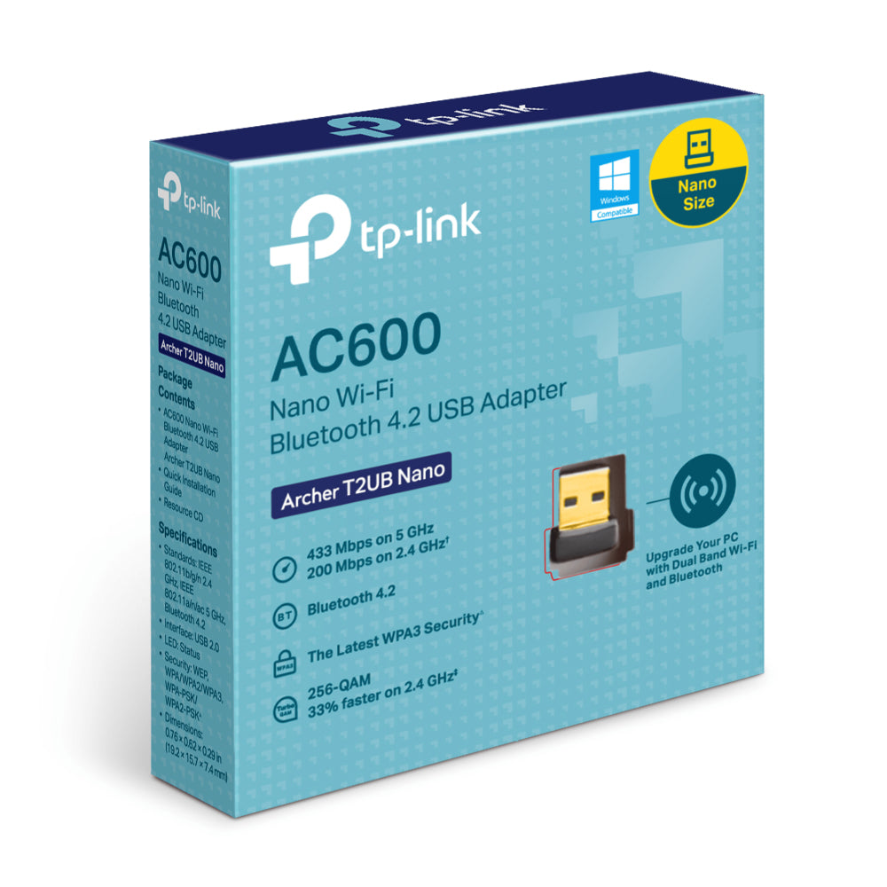 TP-Link ARCHER T2UB NANO AC600 Nano Wi-Fi Bluetooth 4.2 USB Adapter