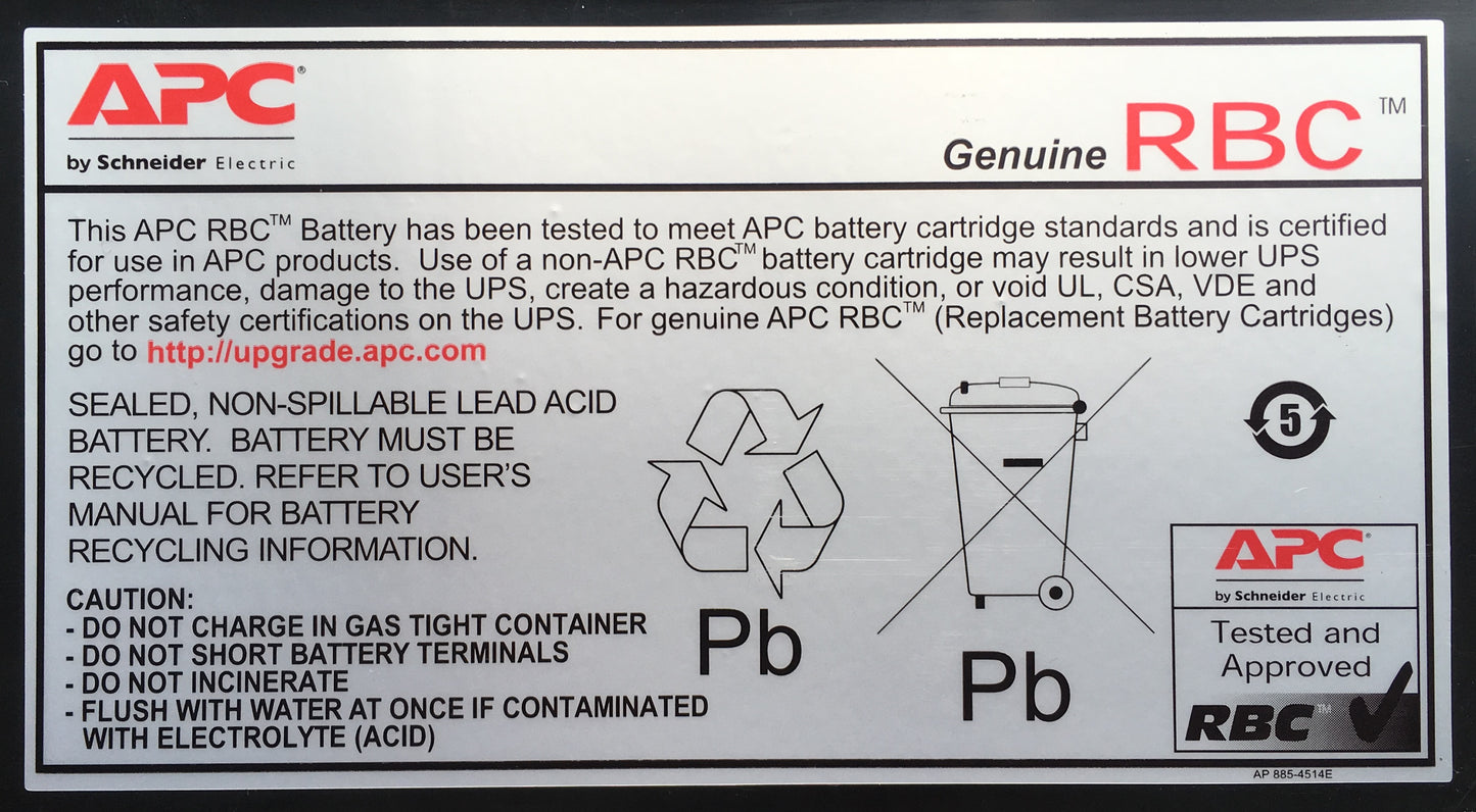 APC RBC48 UPS Battery Cartridge – VRLA 7Ah 24VDC 2-Year Warranty
