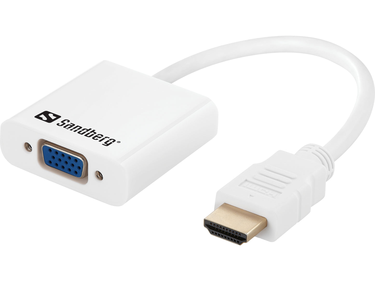 Sandberg 508-77 HDMI to VGA + Audio Converter – RoHS Certified, White