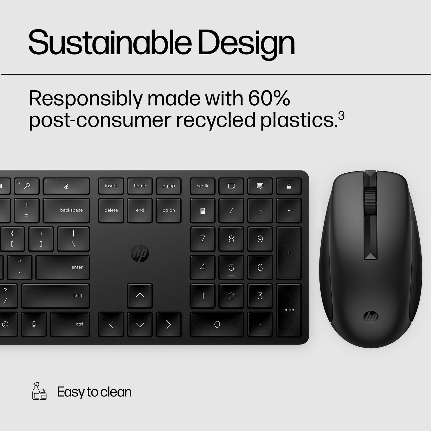 HP 4R013AA#ABU Wireless Keyboard and Mouse Combo – Full-Size, Black