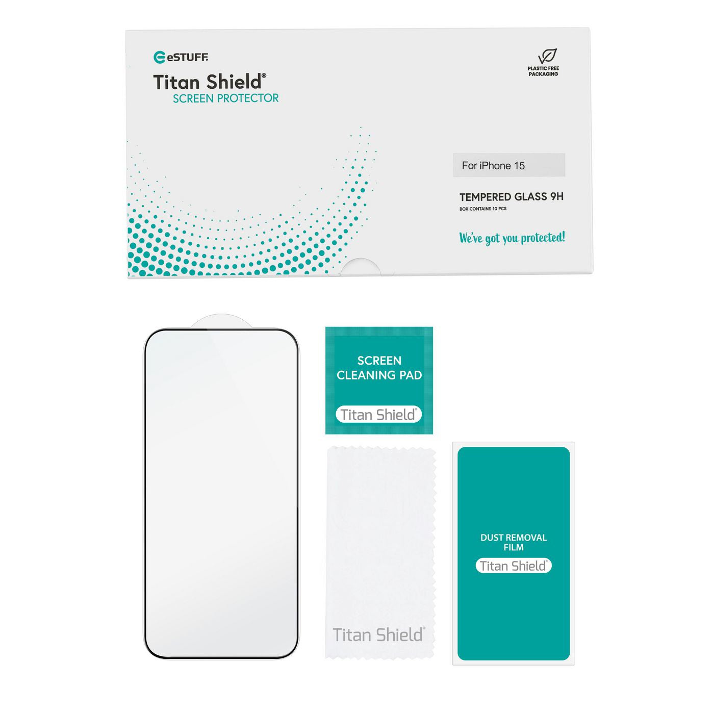 eSTUFF ES501401-10BULK Tempered Glass Screen Protector – 9H, 0.33mm, Full Cover