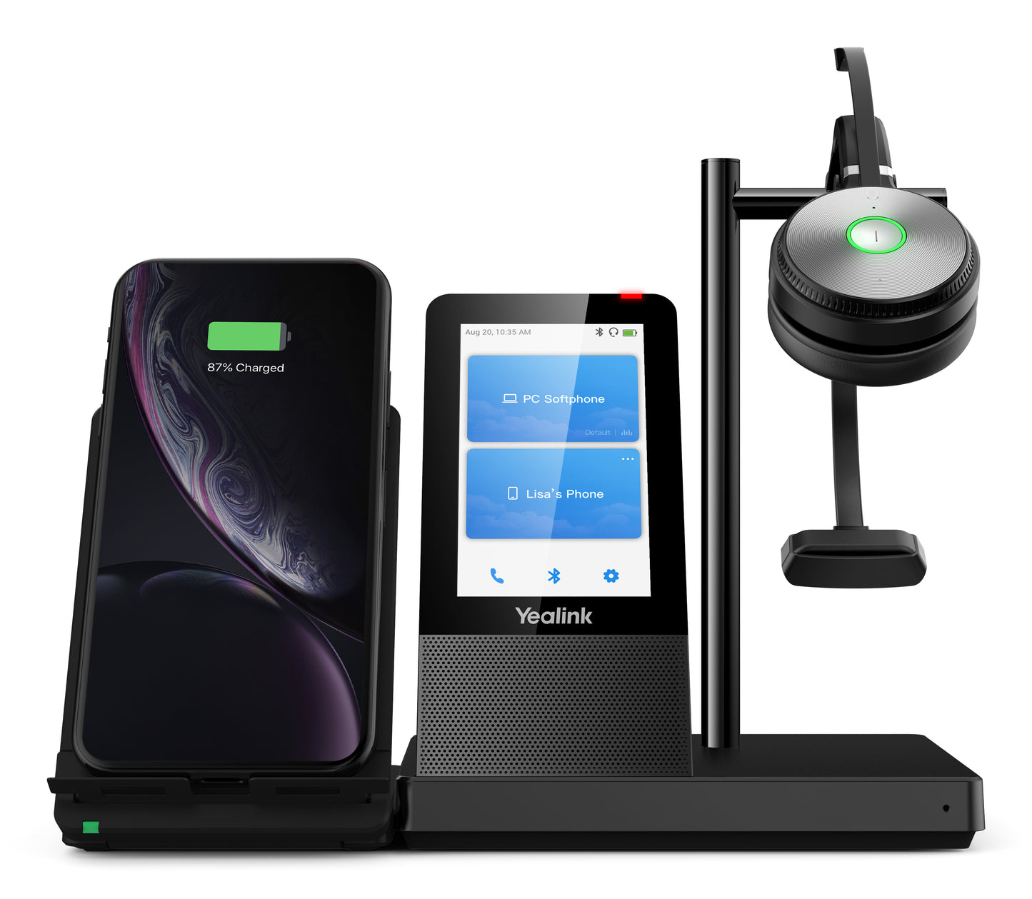 Yealink WH66 MONO UC Wireless DECT Headset – Mono, Bluetooth, Touchscreen Base