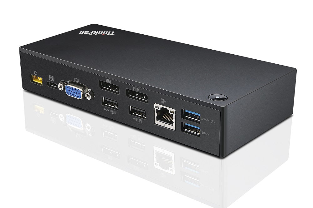 Lenovo 40A90090EU Dock – USB-C Wired, Dual DisplayPort, VGA, 90W, Black