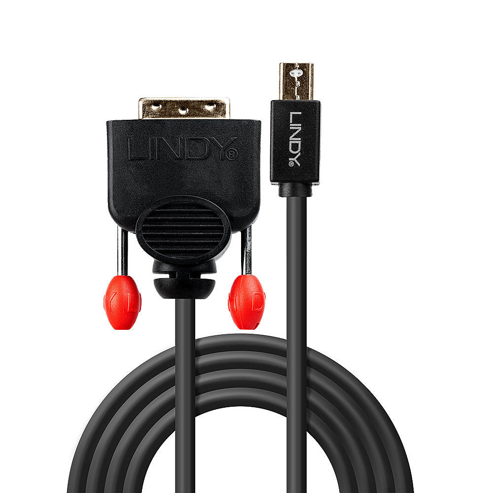 Lindy 41953 Mini DisplayPort to DVI Cable 3m – Black for PC/Laptop