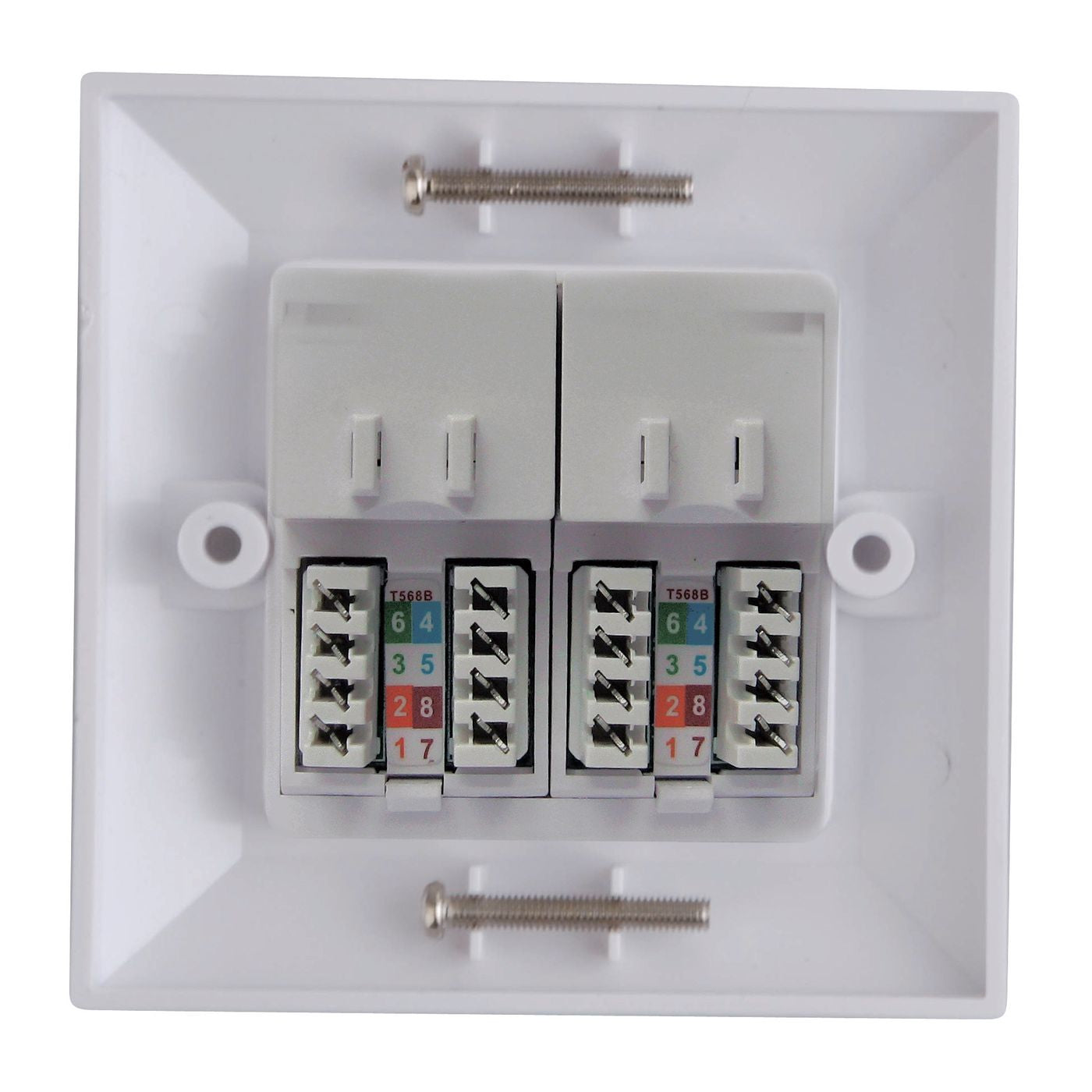 Lanview LVN126188UK-2 Outlet Box – CAT6 Dual Gang UK Type 86x86mm