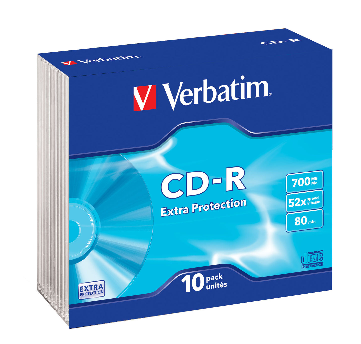 Verbatim 43415 CD-R Extra Protection 700MB 52x 10-Pack Blank CDs