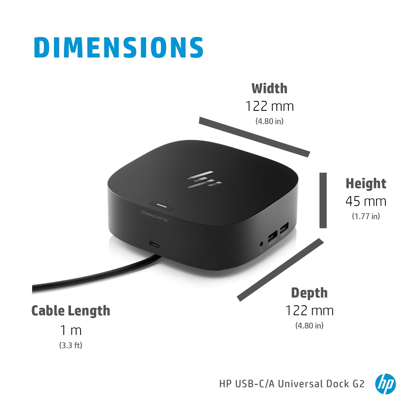 HP 5TW10AA#ABU USB-C Dock G5 Docking Station – 100W Power, Wired, Black