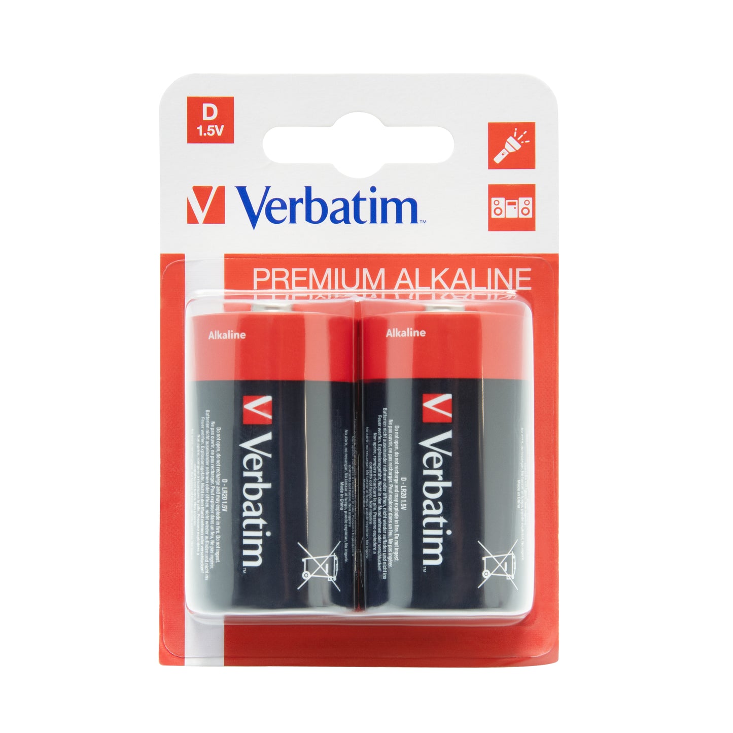 Verbatim 49923 D Alkaline Batteries – 1.5V 2-Pack Household Power
