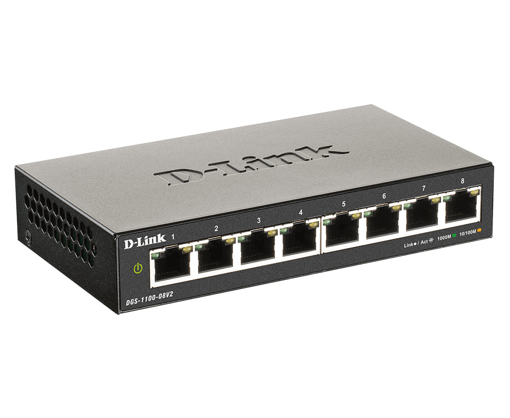 D-Link DGS-1100-08V2/E 8-Port Managed L2 Gigabit Ethernet Network Switch