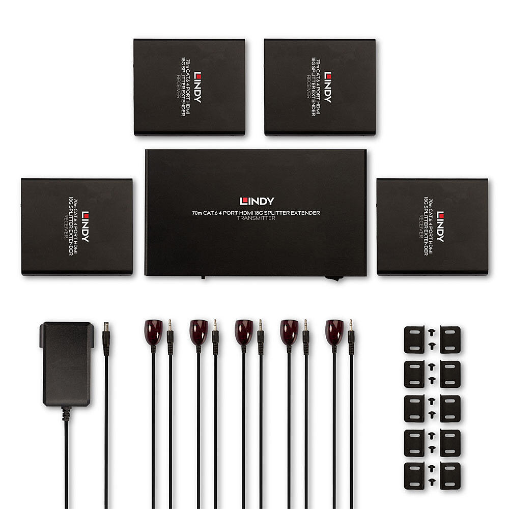 Lindy 38262 70m Cat.6 4 Port HDMI 4K60 Splitter Extender AV Transmitter