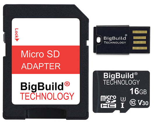 BigBuild Technology 16GB Ultra Fast 100MB/s Micro SDHC Memory Card, Perfect for Smartphones
