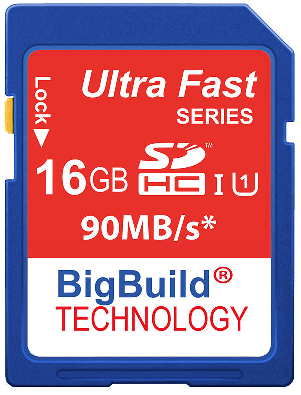 BigBuild Technology 16GB Ulta Fast 90MB/s SDHC Memory Card