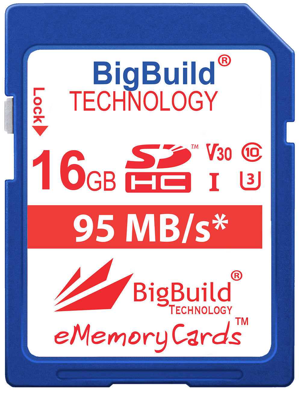 BigBuild Technology 16GB Ulta Fast 95MB/s U3 SDHC Memory Card