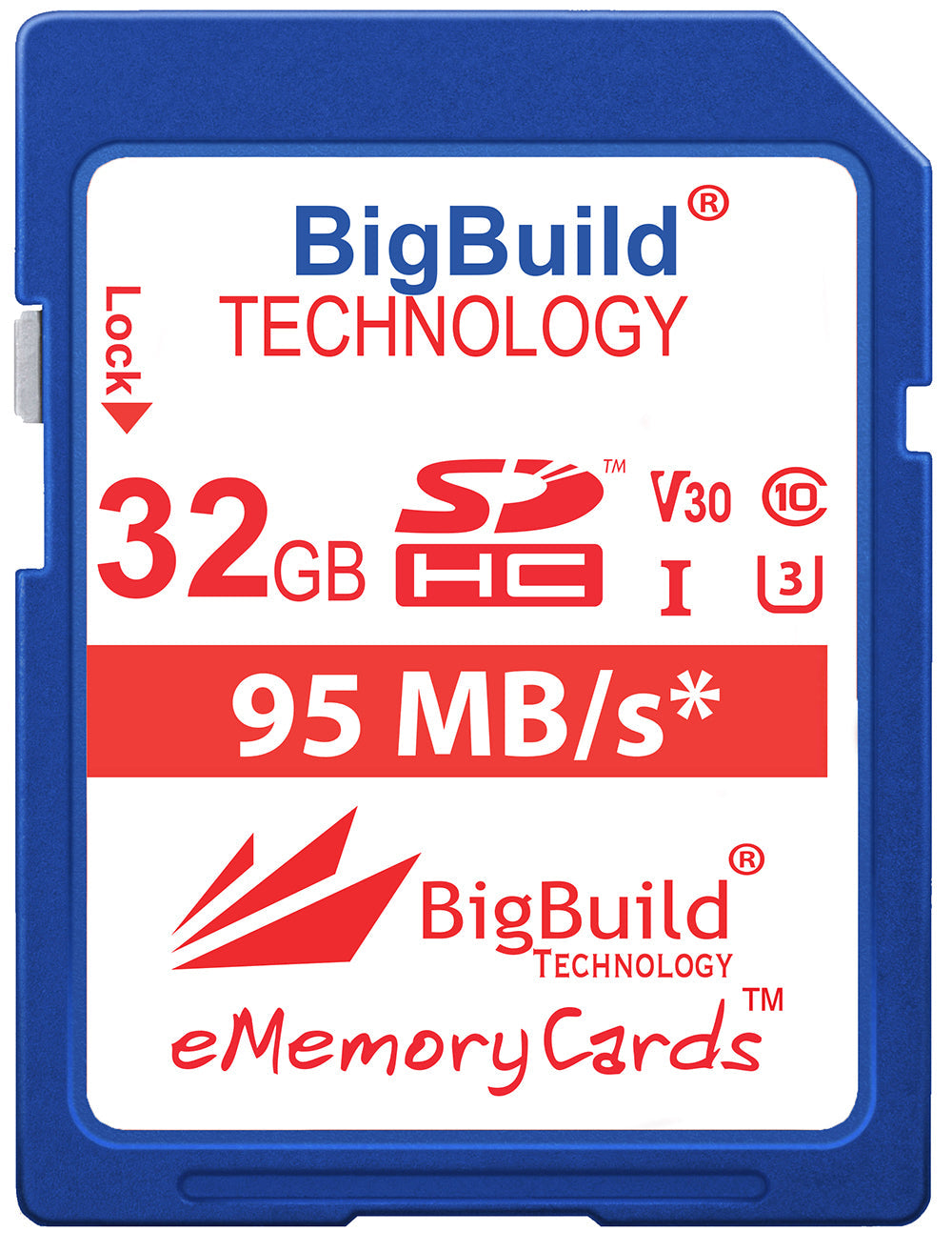 BigBuild Technology 32GB Ulta Fast 95MB/s U3 SDHC Memory Card