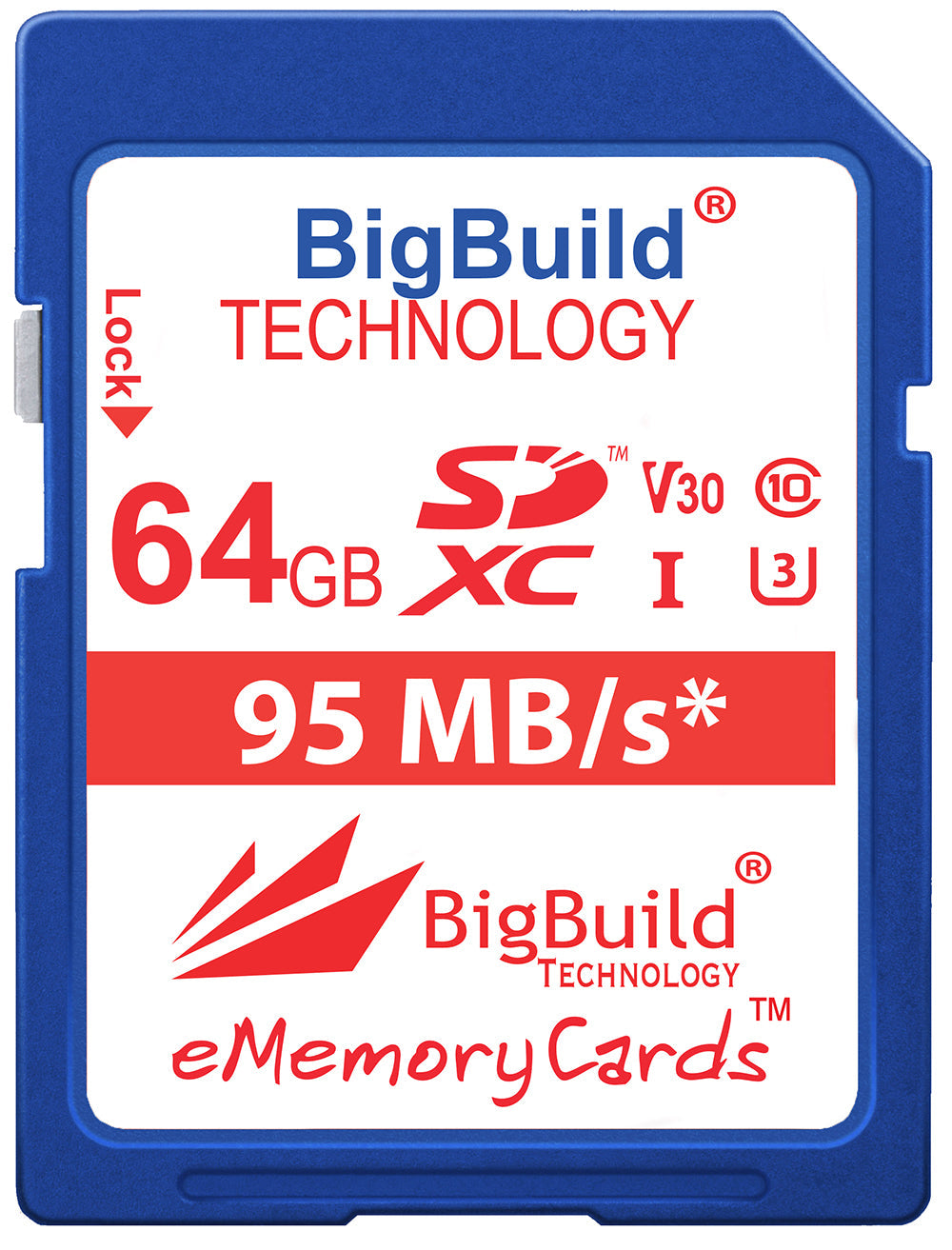 BigBuild Technology 64GB Ulta Fast 95MB/s U3 SDXC Memory Card