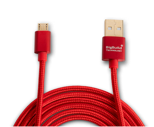 BigBuild Technology RED 1-Metre/3 Feet 3 inch Gold Plated USB Cable