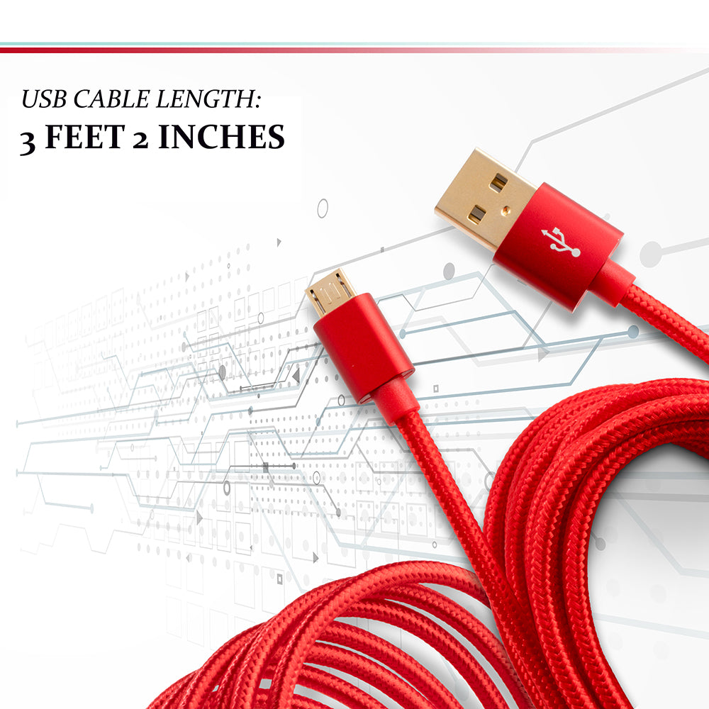 BigBuild Technology RED 1-Metre/3 Feet 3 inch Gold Plated USB Cable