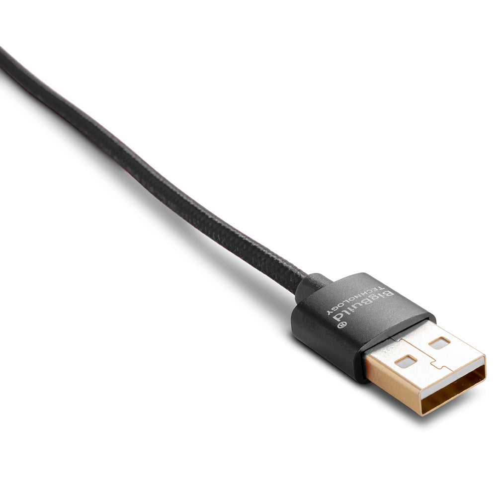 BigBuild Technology BLACK 2-Metre/6 Feet 5 inch Gold Plated USB Cable