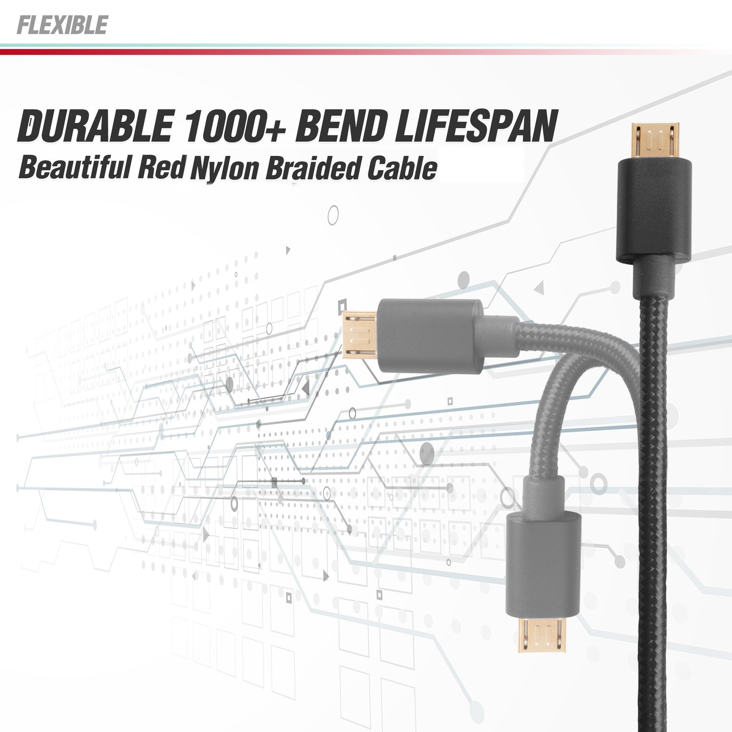BigBuild Technology BLACK 2-Metre/6 Feet 5 inch Gold Plated USB Cable