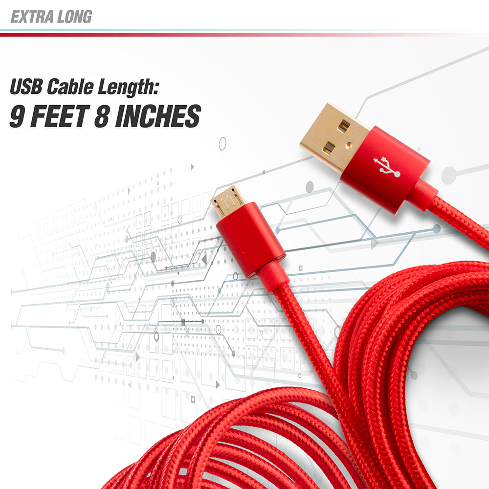 BigBuild Technology RED 3-Metre/9 Feet 9 inch Gold Plated USB Cable
