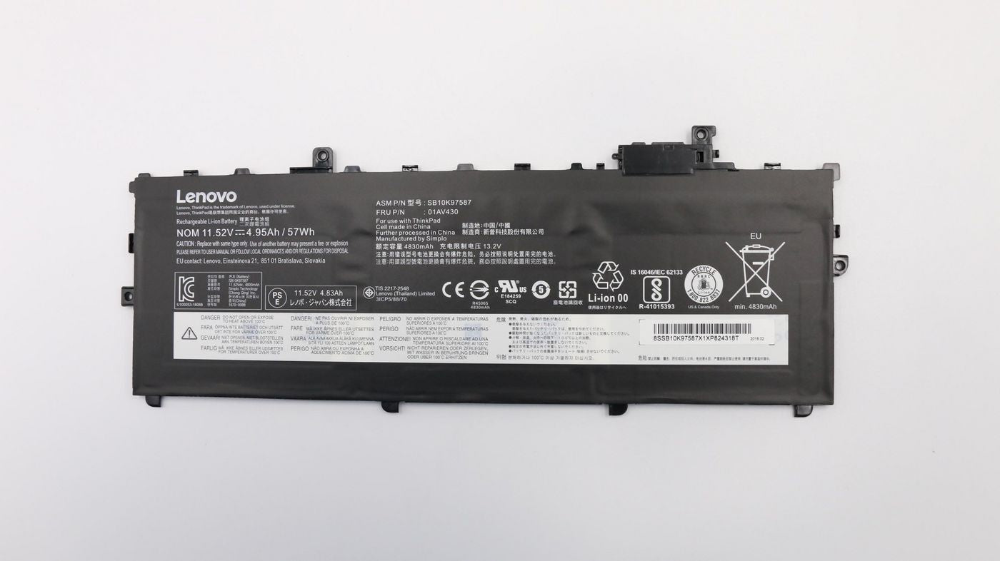 Lenovo FRU01AV430 Internal Battery 57WH Li-ion High Capacity