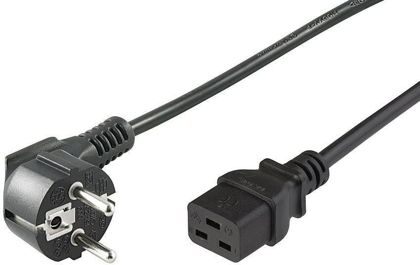 MicroConnect PE0771902 Power Cable 1.8m Black CEE7/7 to C19 Coupler