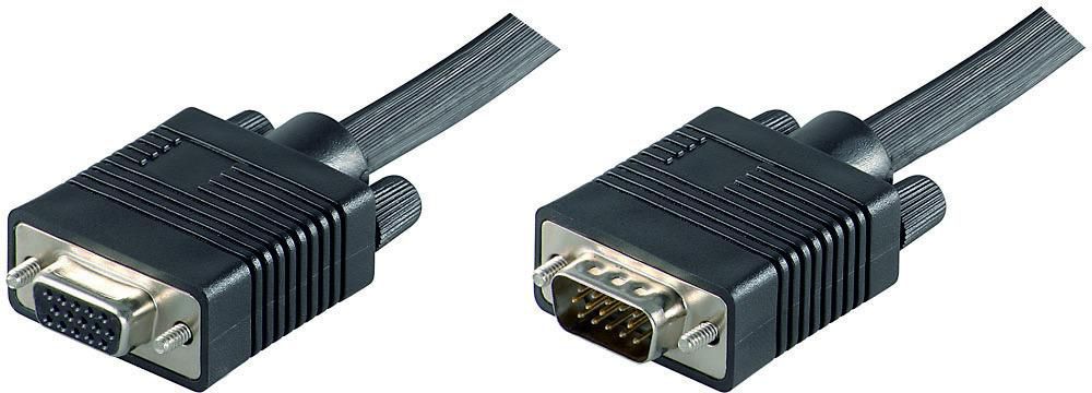 MicroConnect MONGH2B Full HD SVGA Monitor Extension Cable 2m – VGA Male to Female, Black