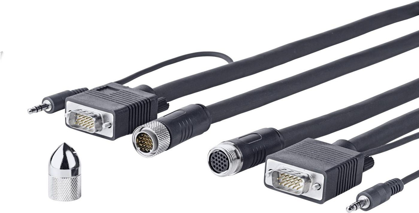 Vivolink PROVGASCW15 VGA Cable 15m – D-Sub Male to Male, Audio, Triple Shielded, Black