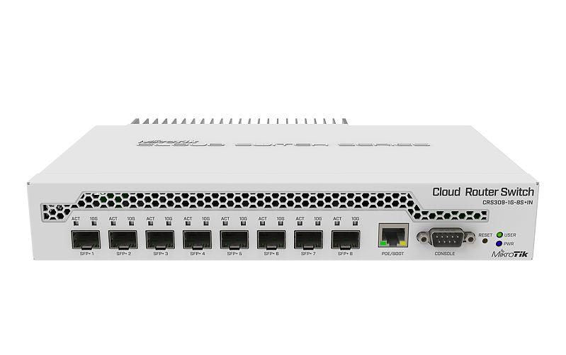 MikroTik CRS309-1G-8S+IN Network Switch – 8 SFP+ Ports, 1G Ethernet