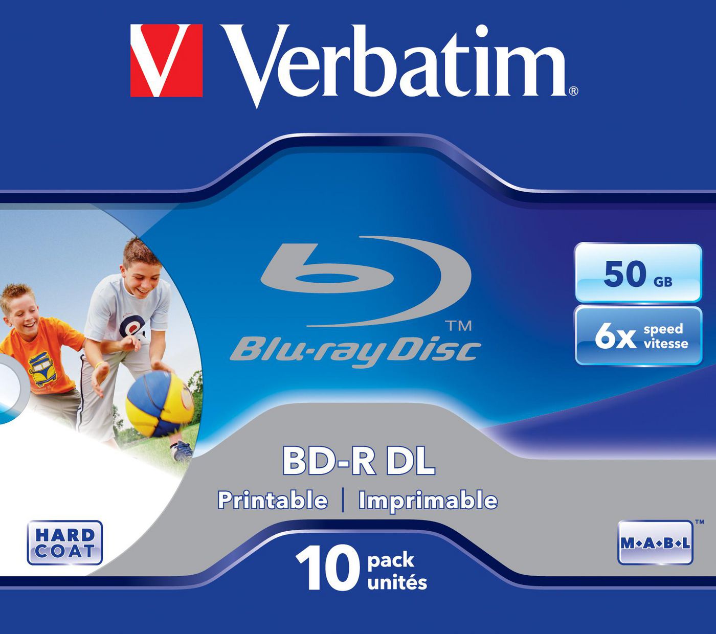 Verbatim 43736 BD-R Blank Blu-Ray Disc 50GB 10 Pack Jewelcase Printable 6x
