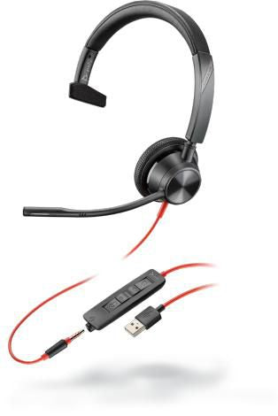 Poly 213936-01 Blackwire 3315 Monaural Headset USB-A 3.5mm Wired