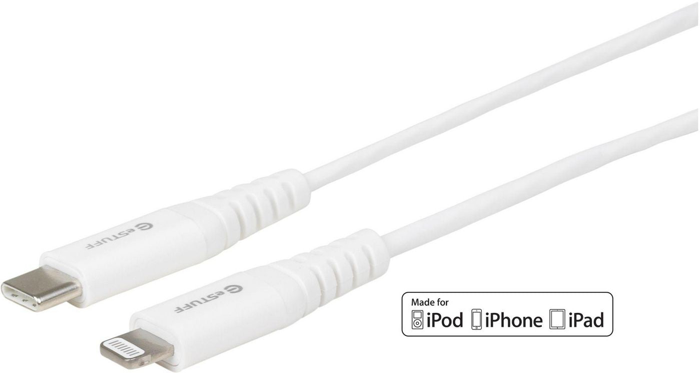 eSTUFF ES602021 USB-C to Lightning Cable 0.5m White – MFI Certified, Durable, 480Mbps