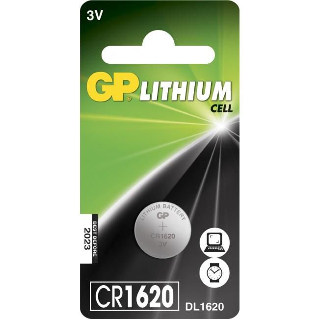 GP 103122 CR1620 Lithium Button Cell Battery 3V — 1 Pack