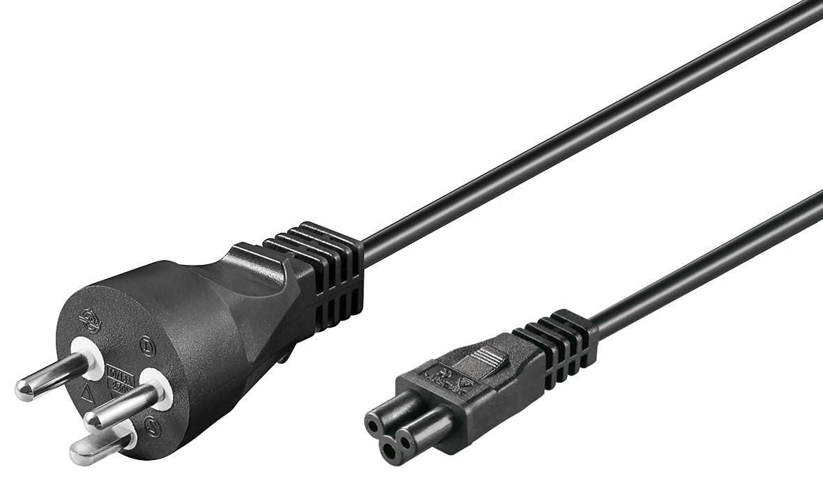 MicroConnect PE120805 Power Cable 0.5m Black Type K to C5 Coupler 250V 2.5A