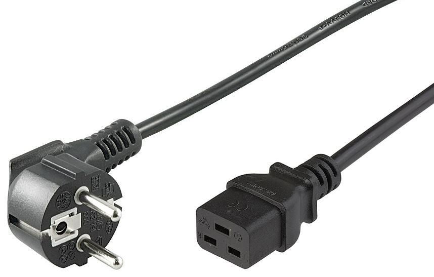 MicroConnect PE07719005 Power Cable 0.5m Black CEE7/7 to C19 Coupler