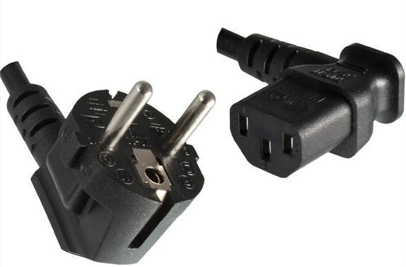 MicroConnect PE010518L Power Cable Black 1.8m Angled CEE7/7 to C13