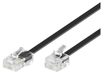 MicroConnect MPK451S Telephone Cable 1m Black RJ11 to RJ45 Male