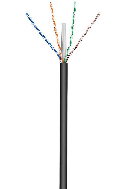 Microconnect Cat6 U/UTP Outdoor Networking Cable – 100m Black, Solid PE