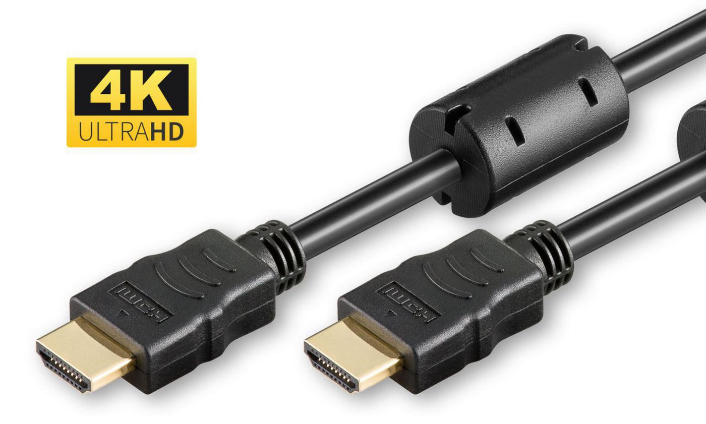 MicroConnect HDMI 1.4 High Speed Cable with Ferrite Cores – 1.5m, 4K, Gold-Plated