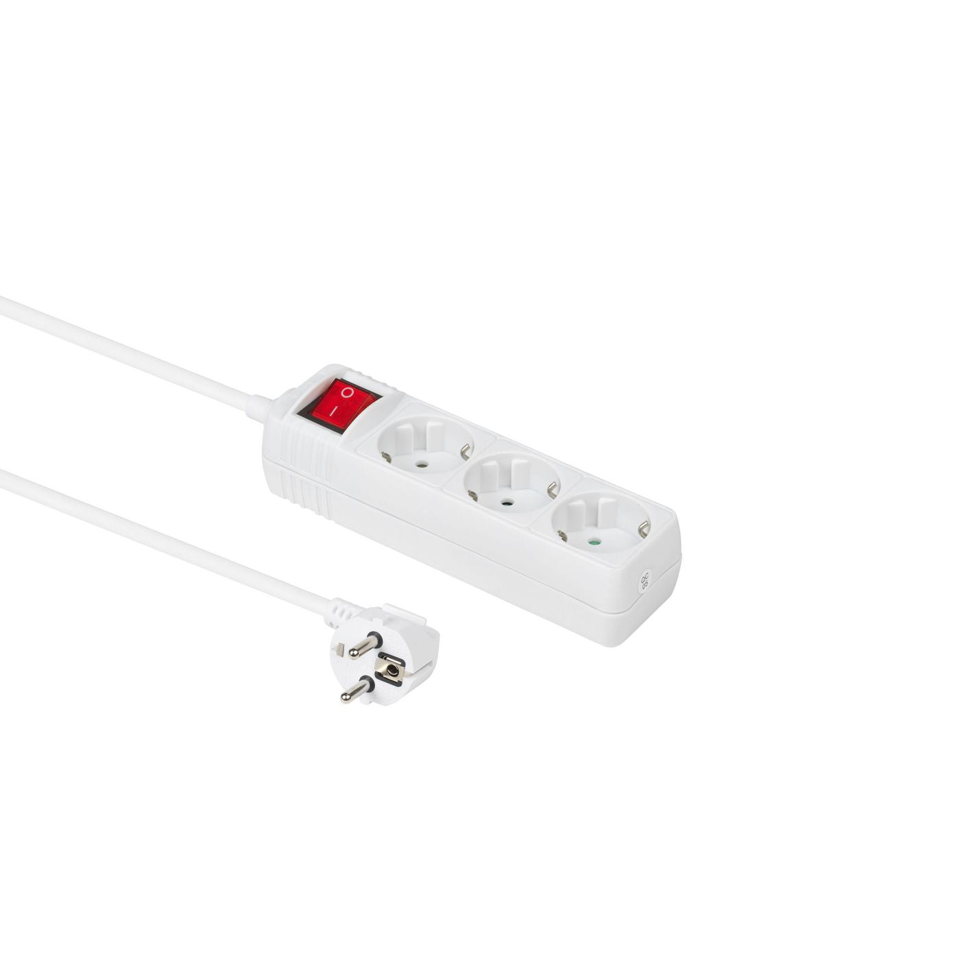 MicroConnect GRU003W-SWITCH Power Extension Lead 1.5m 3-Way Type F White