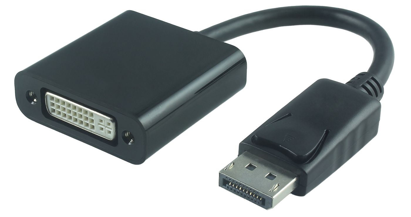 MicroConnect DPDVI015 DisplayPort 1.2 to DVI-I Adapter – Full HD 1920x1080, 0.15m, RoHS