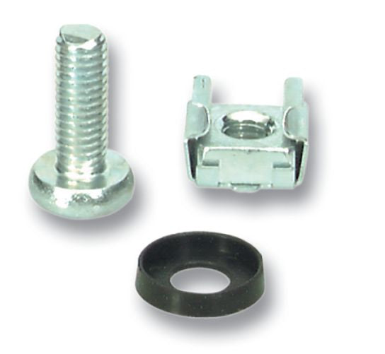 MicroConnect CABSHENUTS 20 x M6 Cage Nuts – Stainless Steel Rack Mounting Set