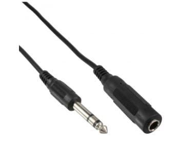 Microconnect 6.35mm Audio Extension Cable – 5m Male to Female, Black