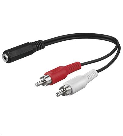 Microconnect AUDALH02 0.2m Audio Cable – 2 x RCA Male to 3.5mm Female, Red
