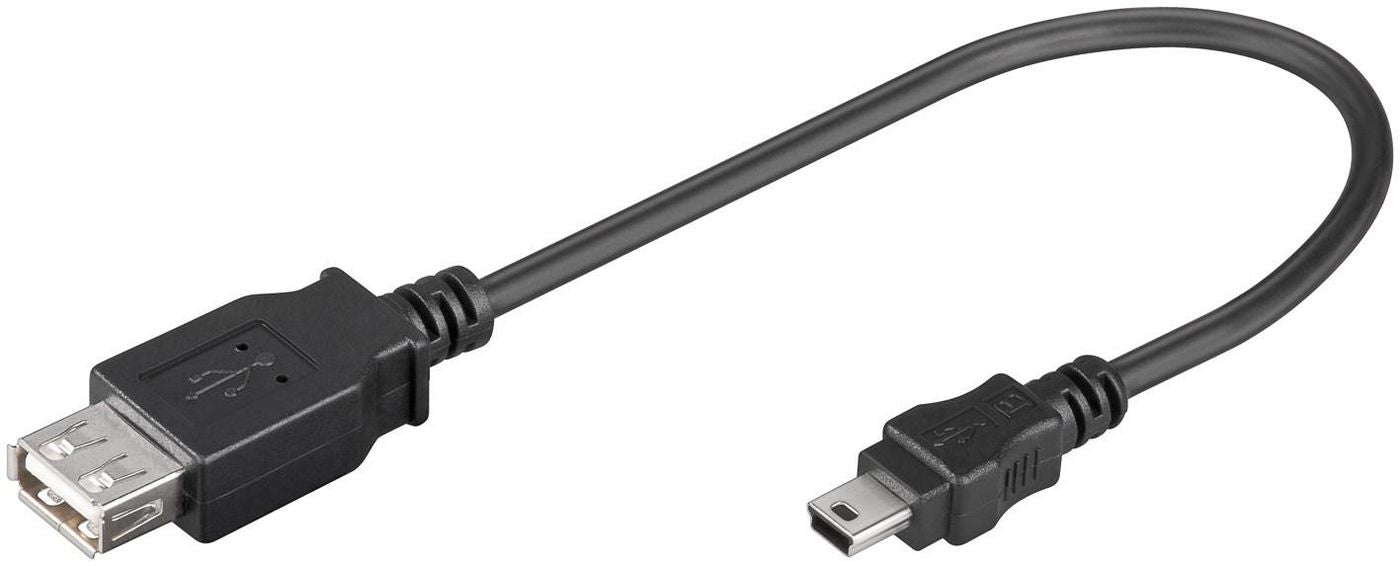 MicroConnect USBAFBM USB Cable USB 2.0 0.2m USB A to Mini-USB B Black
