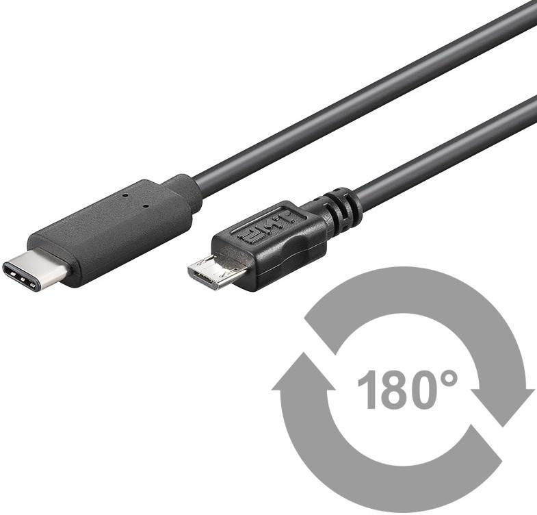MicroConnect USB3.1CAMIB1 USB C to Micro-USB B Cable 1m USB 2.0 Black