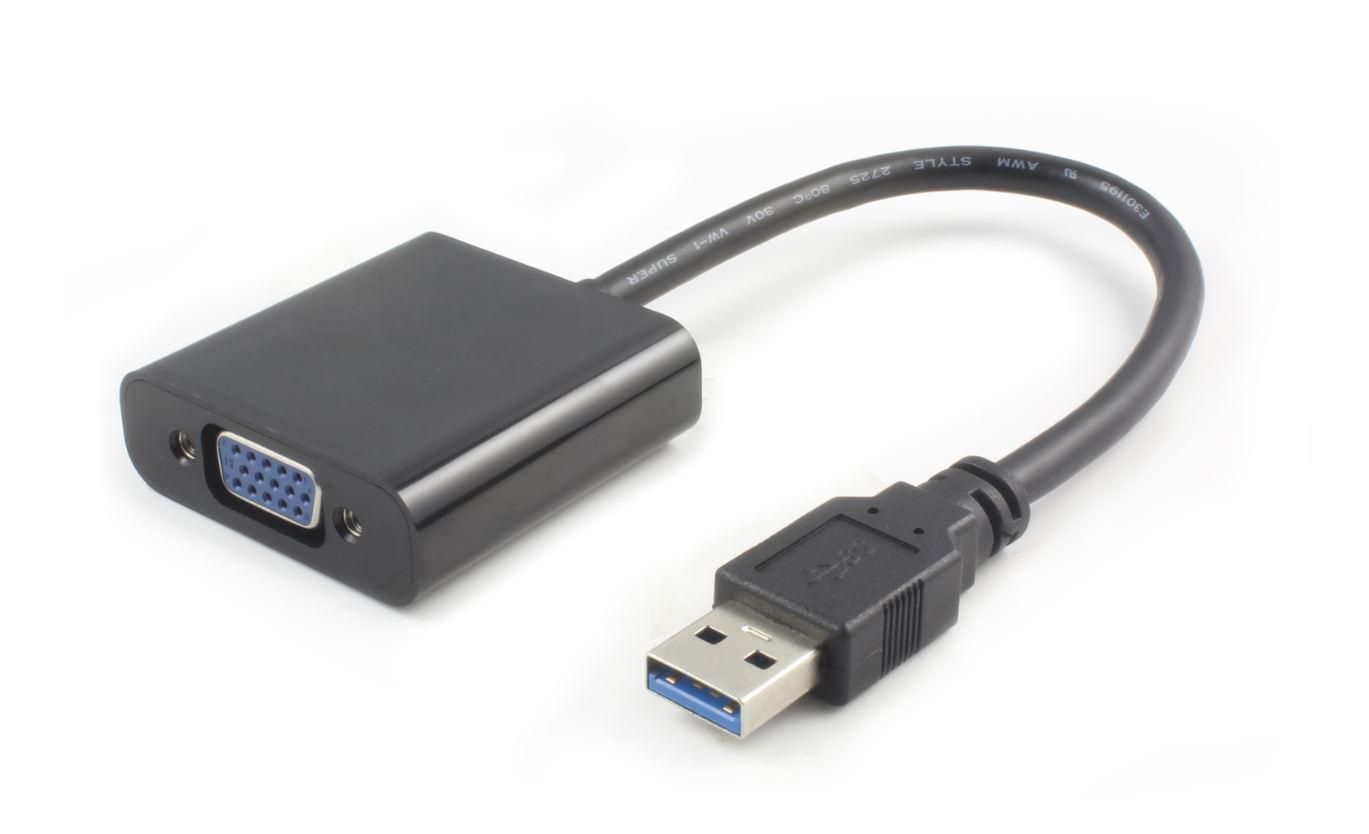 MicroConnect USB3.0VGA USB 3.0 to VGA Adapter – Full HD 1920x1080p, Black