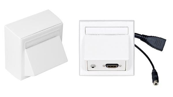 Vivolink WI221170 Wall Outlet – HDMI + 3.5mm Socket White Minimalist