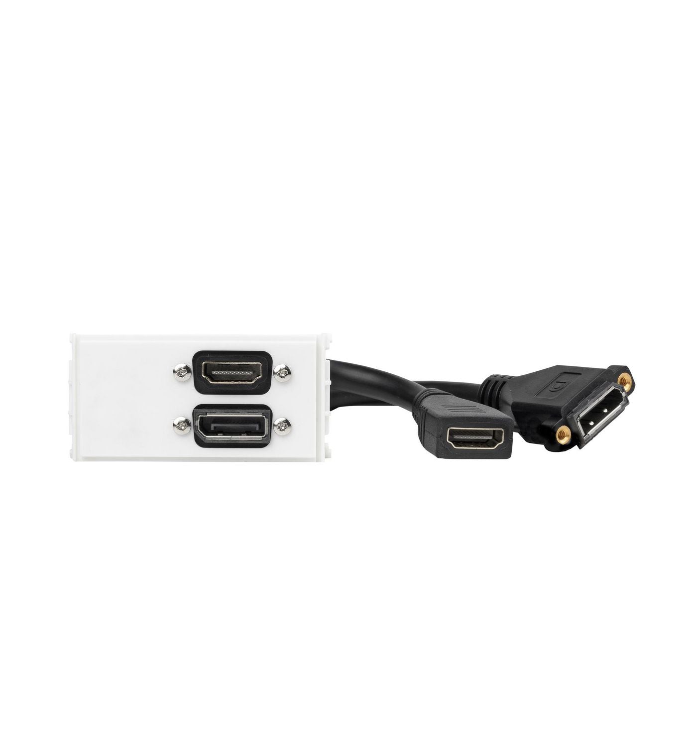 Vivolink WI221267 Wall Outlet – HDMI + DisplayPort Socket White